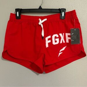 NEW Flag Nor Fail Red White Athletic Gym Shorts Drawstring Women’s Size Large